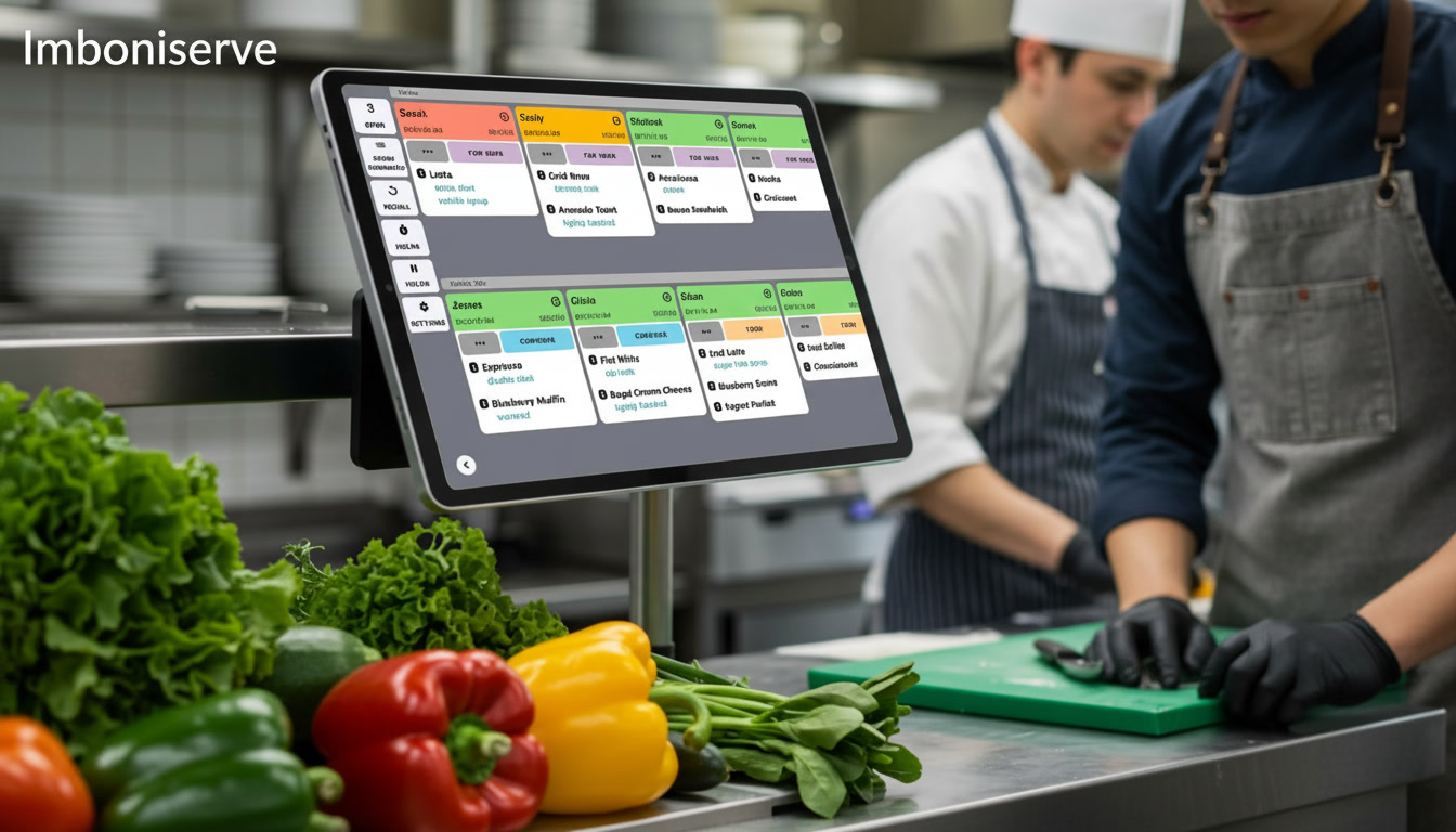Kitchen display showing live orders